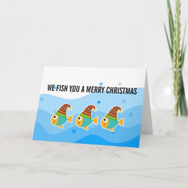 CARTES POUR FÊTES ANNUELLES NOUS PÊCHONS VOUS ÊTES JOYEUX NOËL (Devant)