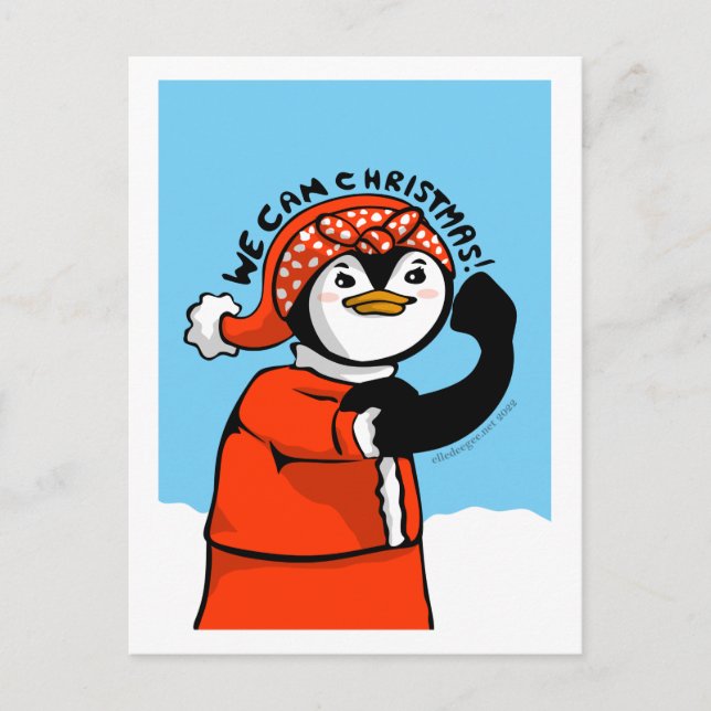 Cartes Pour Fêtes Annuelles Nous pouvons le pingouin de Noël (Devant)