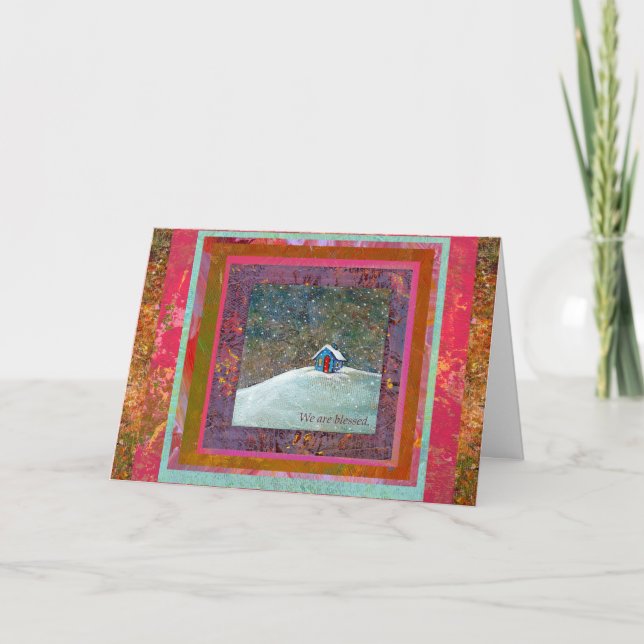 Cartes Pour Fêtes Annuelles Nous sommes bénis petite maison neige art d'hiver (Devant)