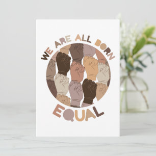 Cartes Pour Fêtes Annuelles Nous Sommes Tous Nés Égaux, Toutes Les Vies Noires