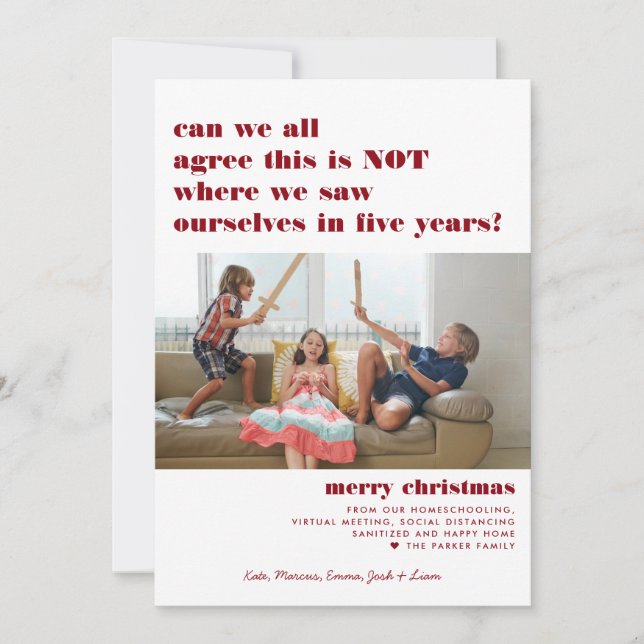 Cartes Pour Fêtes Annuelles Nous sommes vus en cinq ans | Joyeux Noël (Devant)
