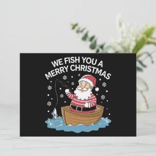 Cartes Pour Fêtes Annuelles Nous Vous Poissons Un Joyeux Pêcheur De Noël Pêche