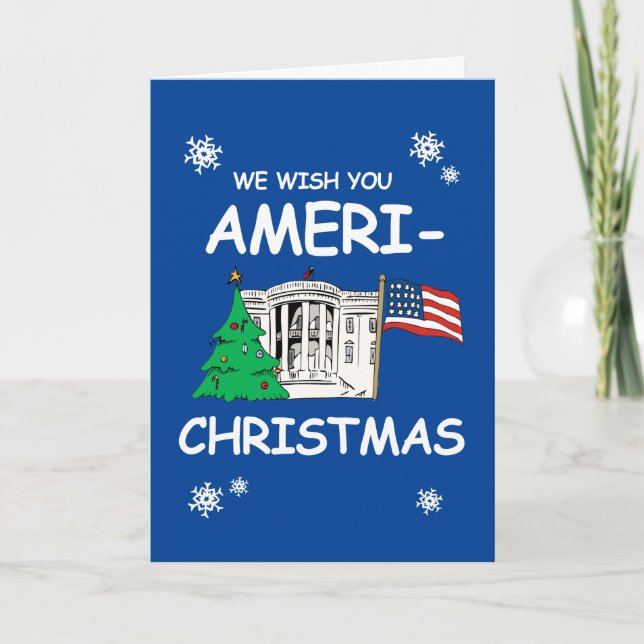 Cartes Pour Fêtes Annuelles Nous vous souhaitons Ameri-Christmas et une bonne  (Devant)