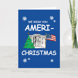 Cartes Pour Fêtes Annuelles Nous vous souhaitons Ameri-Christmas et une bonne 
