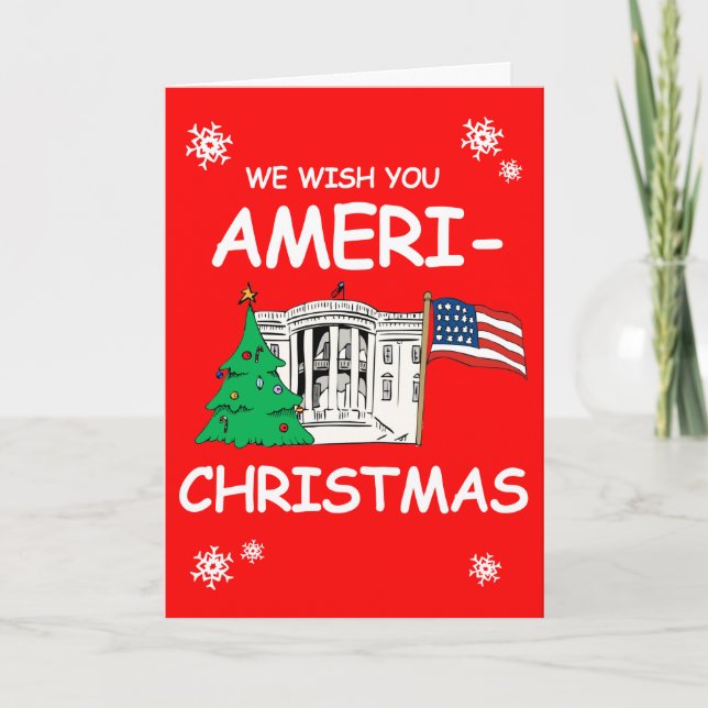 Cartes Pour Fêtes Annuelles Nous vous souhaitons Ameri-Christmas et une bonne  (Devant)