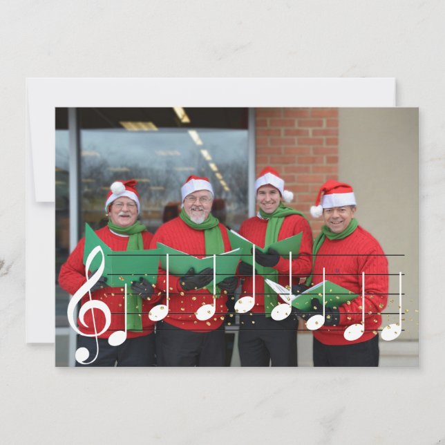 Cartes Pour Fêtes Annuelles Nous vous souhaitons un joyeux chanteur de musique (Devant)