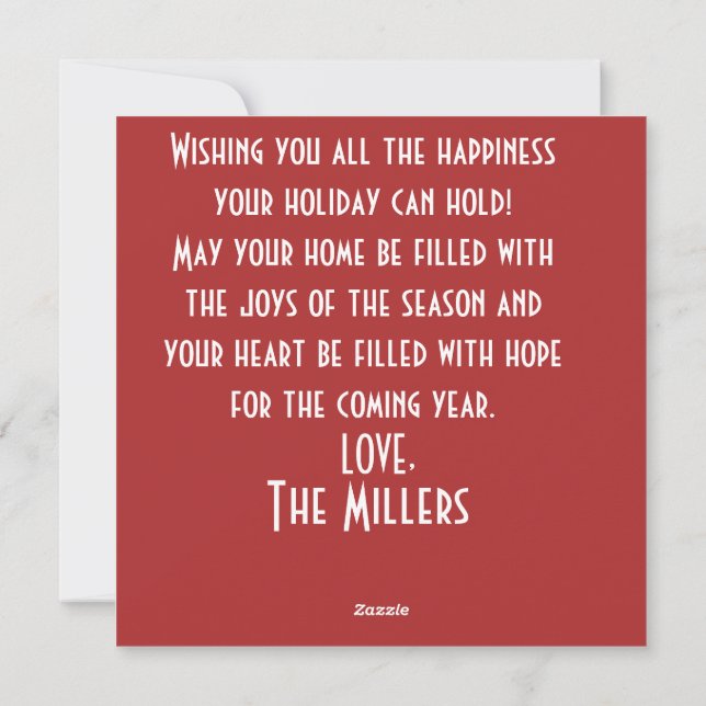 Cartes Pour Fêtes Annuelles Nous Vous Souhaitons Un Joyeux Noël (Dos)