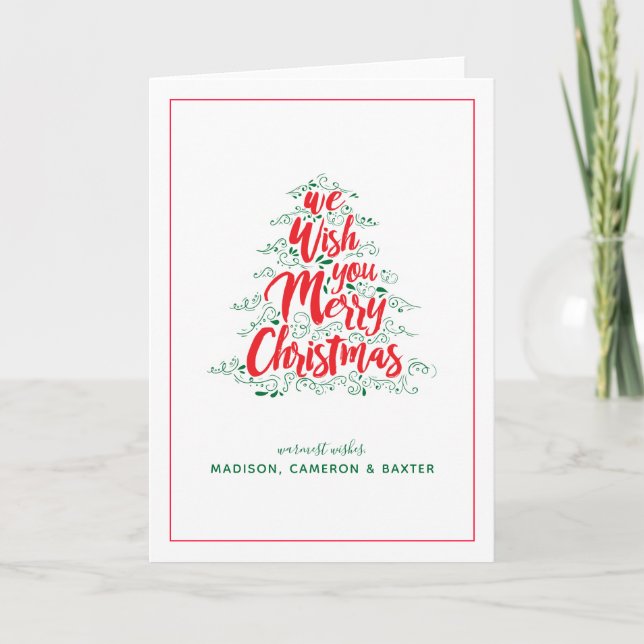 Cartes Pour Fêtes Annuelles Nous Vous Souhaitons Un Joyeux Noël (Devant)
