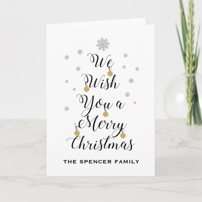 Cartes Pour Fêtes Annuelles Nous vous souhaitons un joyeux Noël design (Devant)