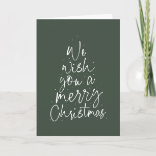 Cartes Pour Fêtes Annuelles Nous vous souhaitons un joyeux Noël fun vert