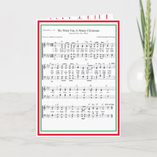 Cartes Pour Fêtes Annuelles Nous Vous Souhaitons Un Joyeux Noël Partition Musi
