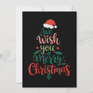 Cartes Pour Fêtes Annuelles Nous vous souhaitons un joyeux Noël Xmas Chapeau d