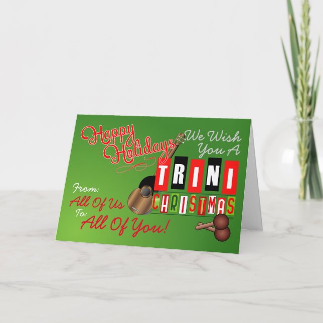 Cartes Pour Fêtes Annuelles Nous vous souhaitons un Noël à Trini (Devant)