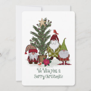 Cartes Pour Fêtes Annuelles Nous Vous Souhaitons Un Noël Berry ! Gnomes