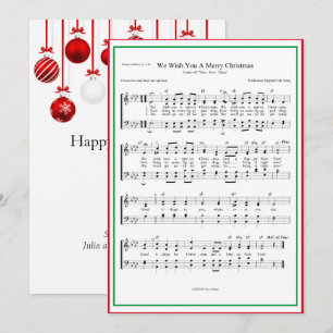 Cartes Pour Fêtes Annuelles Nous Vous Souhaitons Une Jolie Partition De Noël M