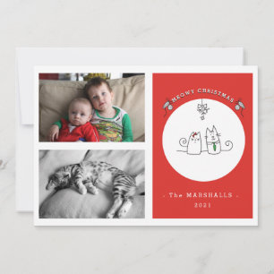 Cartes Pour Fêtes Annuelles Nous Vous Souhaitons Une Meowy Noël Funny Chat Rou