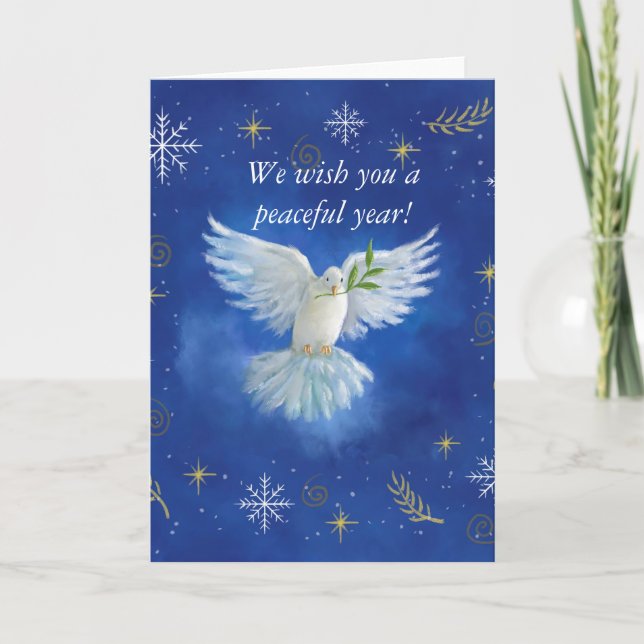 Cartes Pour Fêtes Annuelles Nous vous souhaitons une nouvelle année paisible (Devant)