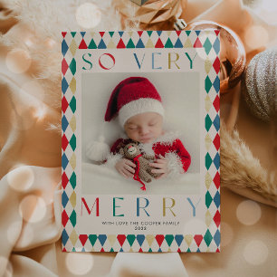 Cartes Pour Fêtes Annuelles Nouveau bébé si joyeux première photo Noël