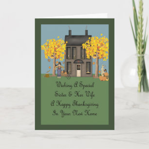 Cartes Pour Fêtes Annuelles Nouveau bon thanksgiving à la maison de soeur et
