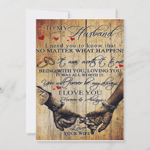 Cartes Pour Fêtes Annuelles Nouveau cadeau de décoration   À ma lettre au mari