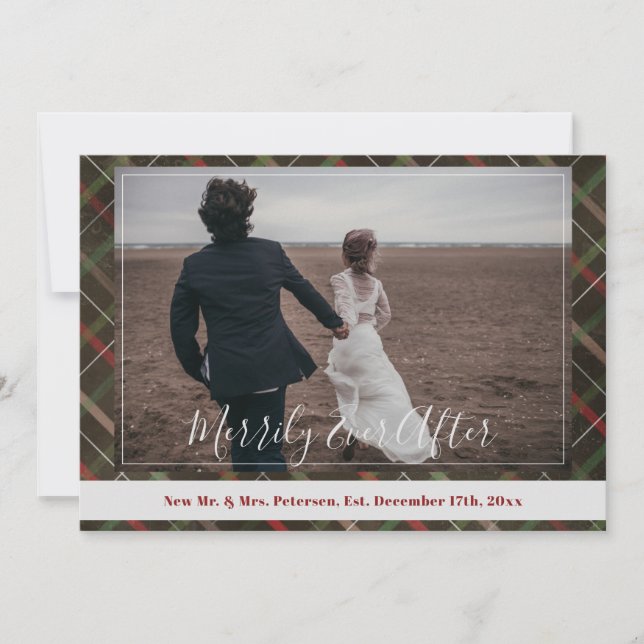 Cartes Pour Fêtes Annuelles Nouveaux mariés Merrily Jamais après Noël photo pl (Devant)