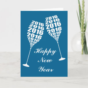 Cartes Pour Fêtes Annuelles Nouvel An 2016 Toasts élégants en verre de vin