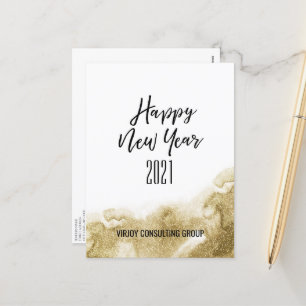 Cartes Pour Fêtes Annuelles Nouvel An 2021 Entreprise Or Abstrait