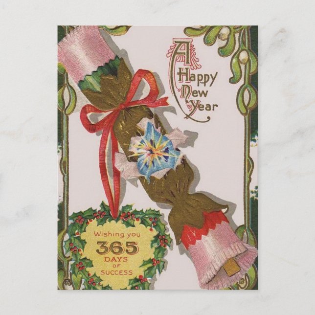 Cartes Pour Fêtes Annuelles Nouvel An Avec Bonbon Rose (Devant)