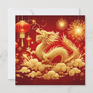 Cartes Pour Fêtes Annuelles Nouvel An chinois 2024 Année du Dragon