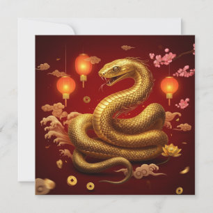 Cartes Pour Fêtes Annuelles Nouvel An chinois 2025 Année du serpent