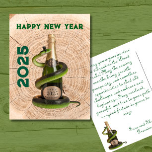 Cartes Pour Fêtes Annuelles Nouvel An chinois 2025 Célébration lunaire de serp