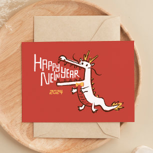 Cartes Pour Fêtes Annuelles Nouvel An Chinois Moderne 2024 Année Du Dragon
