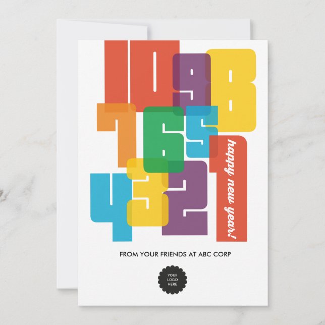 Cartes Pour Fêtes Annuelles Nouvel An coloré (Devant)