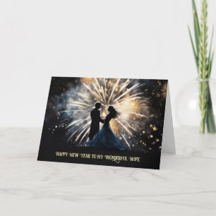 Cartes Pour Fêtes Annuelles Nouvel An de la femme Couple romantique dans les f