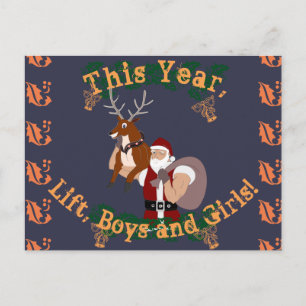 Cartes Pour Fêtes Annuelles Nouvel An de remise en forme père Noël et rennes