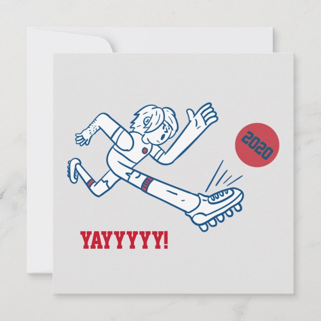 Cartes Pour Fêtes Annuelles Nouvel An Drôle Cartoon Soccer Joueur 2021 Plat (Devant)