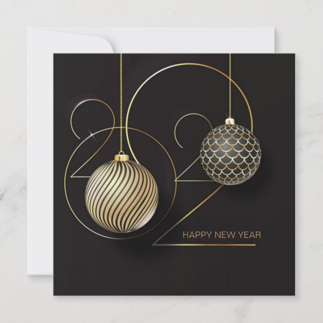 Cartes Pour Fêtes Annuelles Nouvel An élégant (Devant)