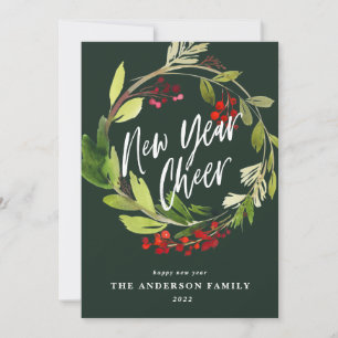 Cartes Pour Fêtes Annuelles Nouvel an Fête de la couronne botanique Cheer Séle