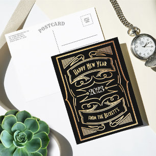 Cartes Pour Fêtes Annuelles Nouvel An Gatsby Typographie Des Années 1920