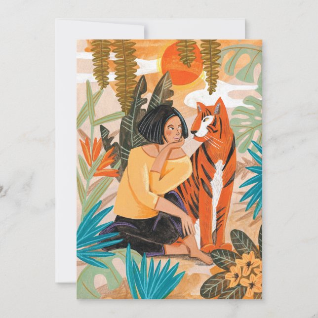 Cartes Pour Fêtes Annuelles Nouvel an lunaire de la photo du tigre (Devant)