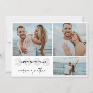 Cartes Pour Fêtes Annuelles Nouvel An minimaliste avec photos multiples