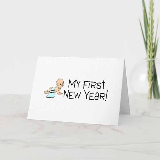 Cartes Pour Fêtes Annuelles Nouvel An Mon premier Nouvel An (Devant)