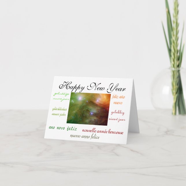 Cartes Pour Fêtes Annuelles Nouvel An mondial (Devant)