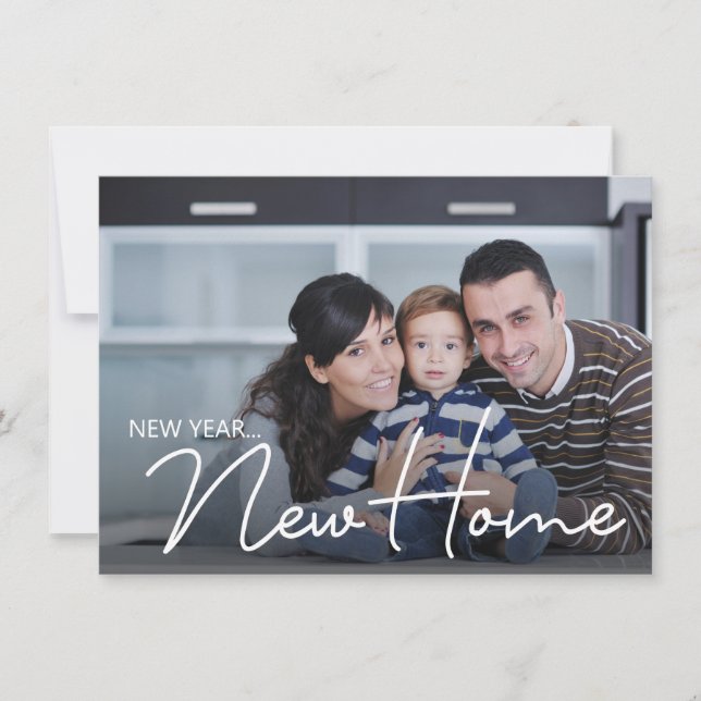 Cartes Pour Fêtes Annuelles Nouvel An Nouveau Accueil Famille Photo Nouveau (Devant)