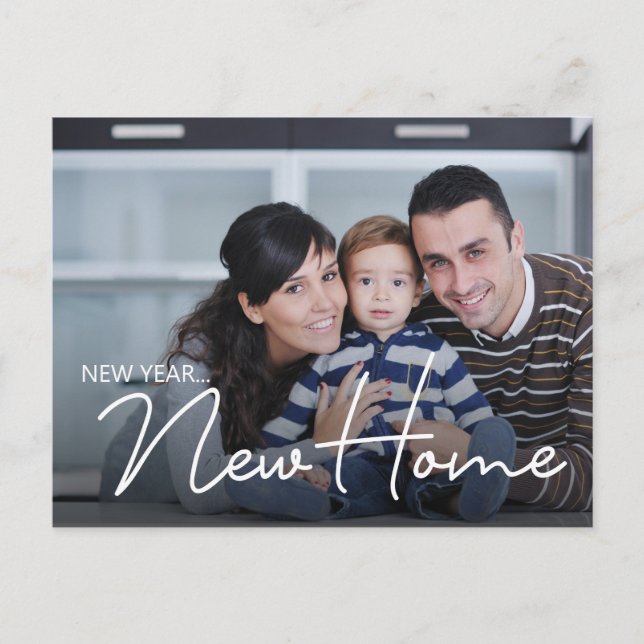 Cartes Pour Fêtes Annuelles Nouvel An Nouveau Accueil Famille Photo Nouvel An  (Devant)