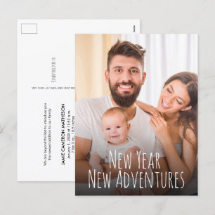 Cartes Pour Fêtes Annuelles Nouvel An Nouvelles Aventures Bébé Photo Naissance
