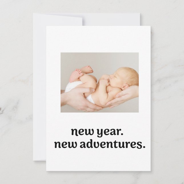 Cartes Pour Fêtes Annuelles Nouvel an Nouvelles aventures Nouvel accouchement (Devant)