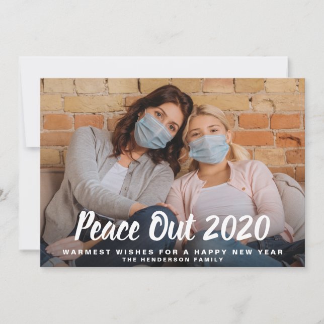 Cartes Pour Fêtes Annuelles Nouvel An Paix 2020 Photo (Devant)