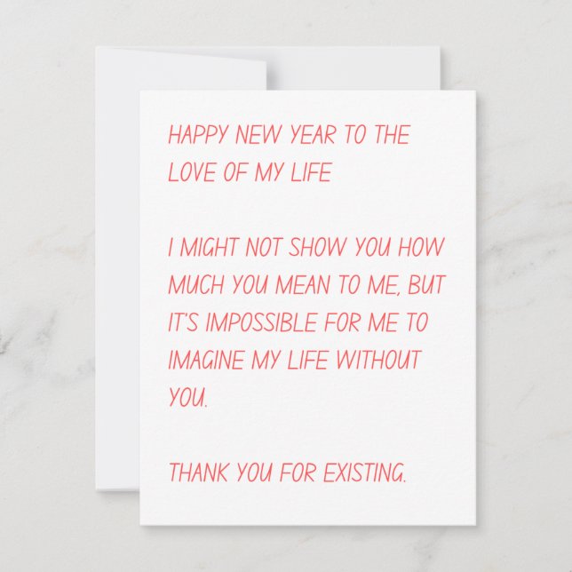 Cartes Pour Fêtes Annuelles Nouvel an romantique (Devant)