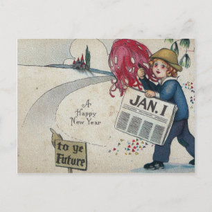 Cartes Pour Fêtes Annuelles Nouvel An vintage Vers L'Avenir 1Er Janvier